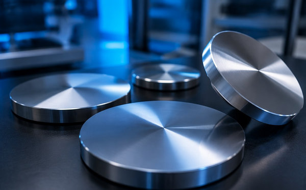 Polished circular cobalt alloy sputtering targets with mirror-finish metallic surfaces