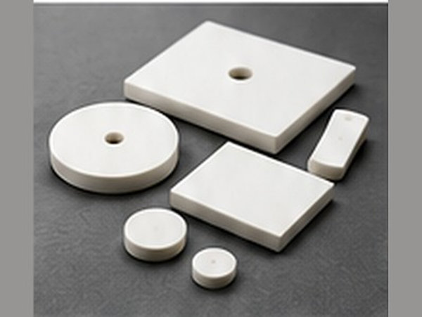 Flat ceramic plates and circular discs with precision-drilled holes.