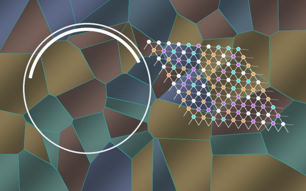 Alloy grain boundaries and a multielement crystal lattice representing controlled composition design.